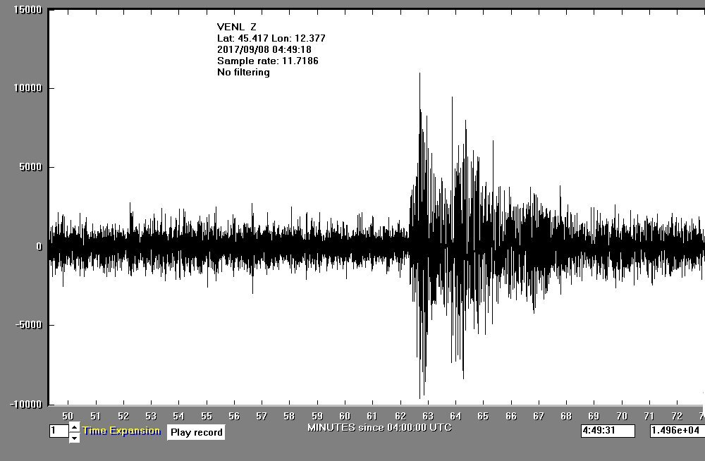 Sismogramma VENL terremoto Messico 08/9/2017