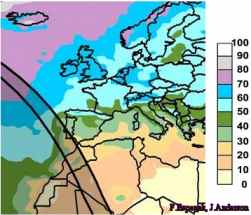 Probabilità di tempo sereno in Europa